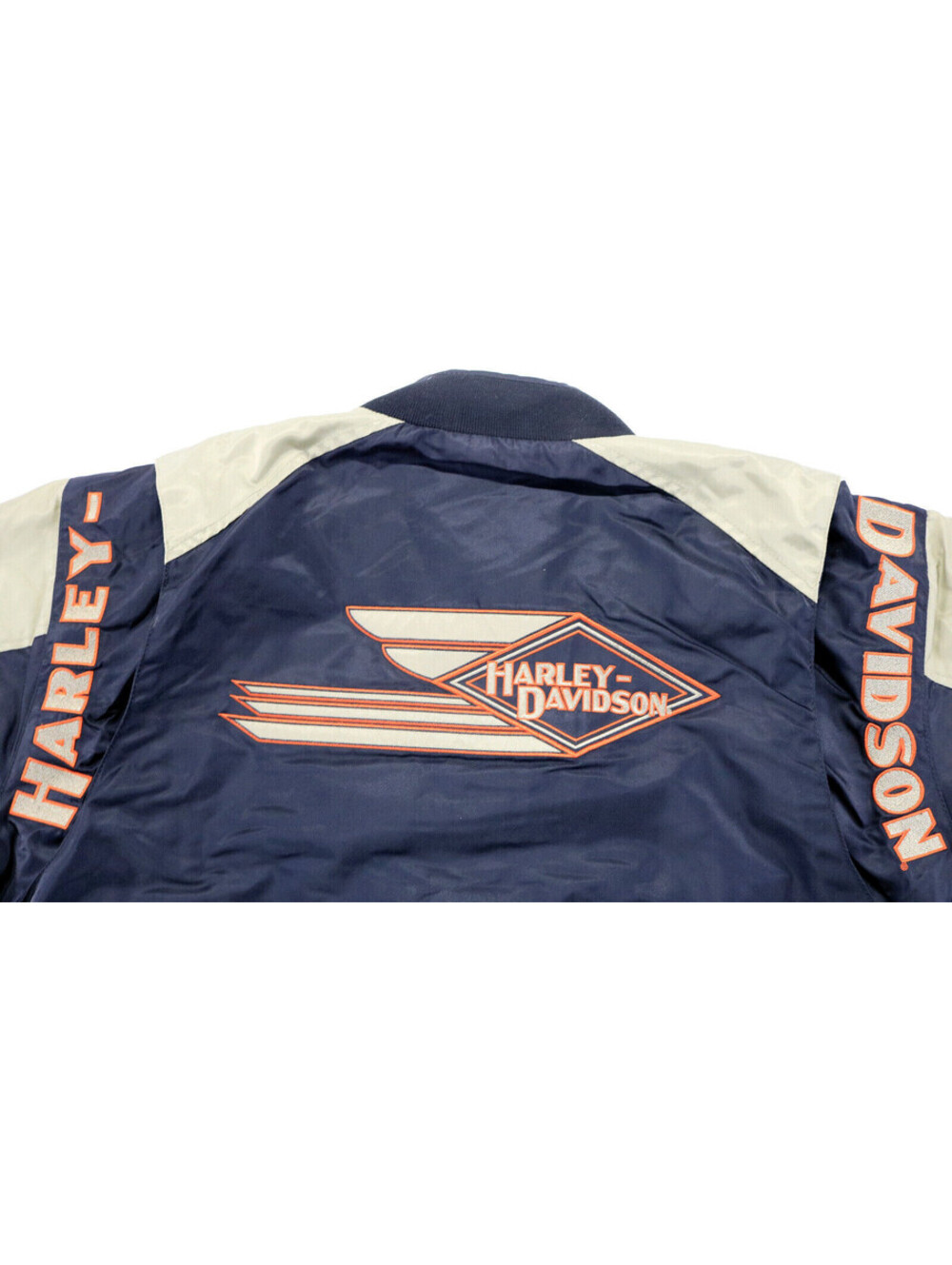 harley davidson bomber jacket XL black orange nylon varsity insulated bar zip